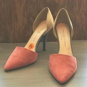 Chinese Laundry Heels, Dusty Rose and Tan Suede
